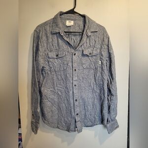 Vans Gray Button-Up Shirt, Size Medium
